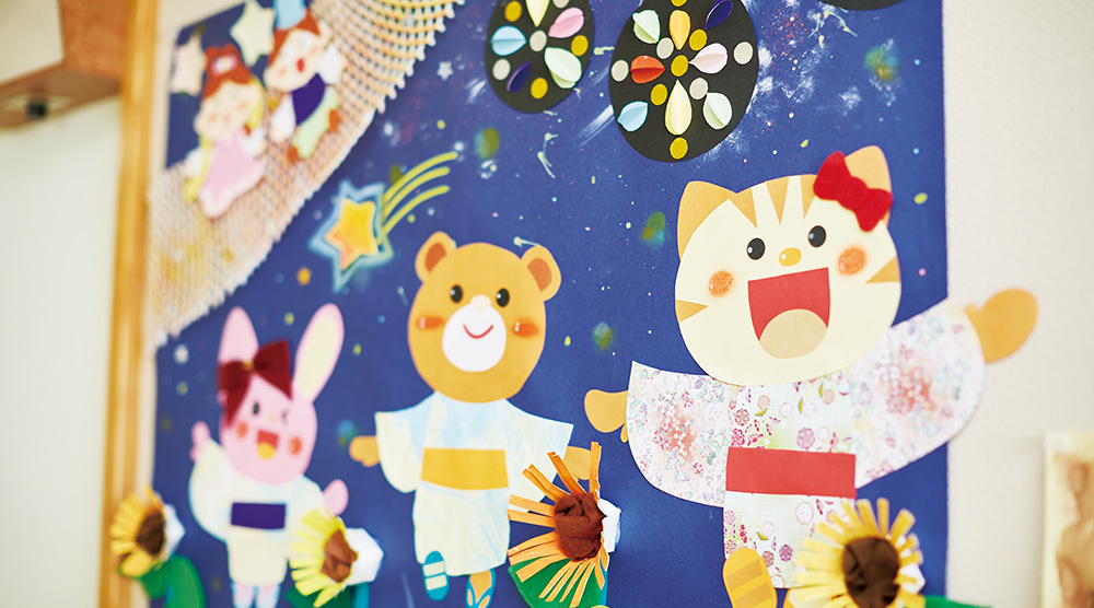 シーン:七夕の壁面装飾